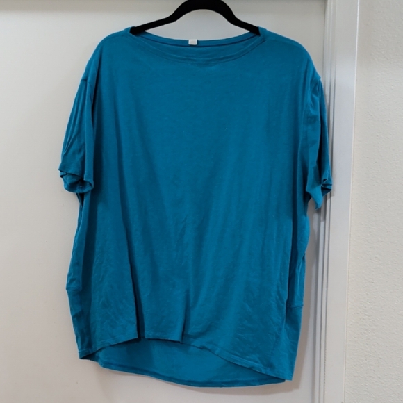 Lululemon Back In Action Short Sleeve In Heathered Poolside GUC - Picture 2 of 5